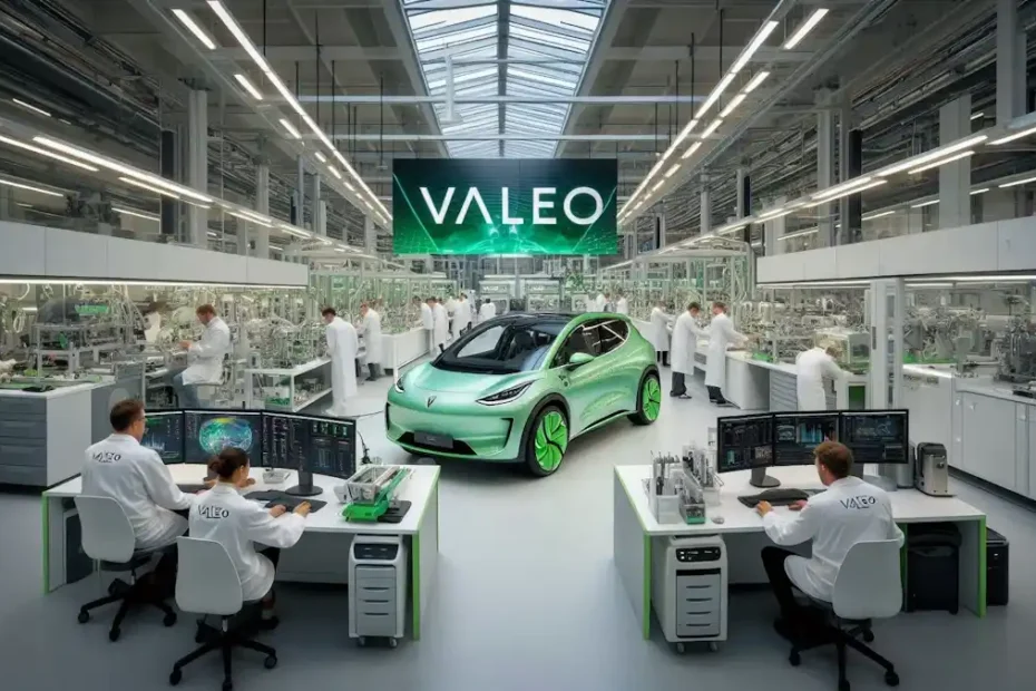 Laboratório avançado das Tecnologias de Eletrificação Valeo em Paris.